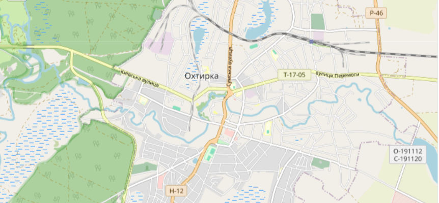 Мапа міста Охтирка