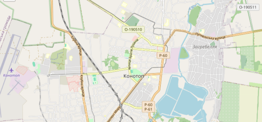 Мапа міста Конотоп
