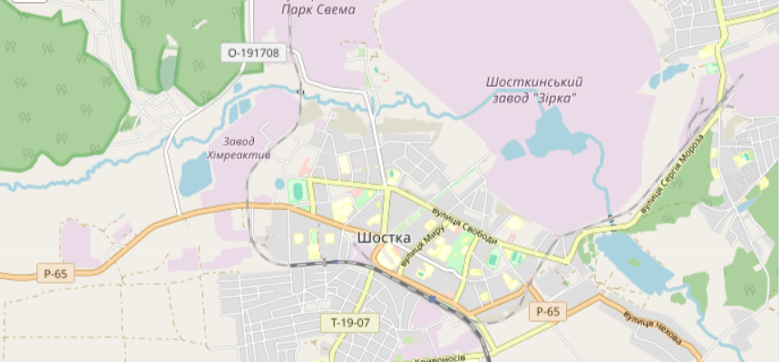 Мапа міста Шостка