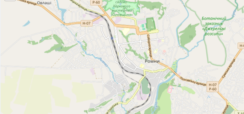 Мапа міста Ромни
